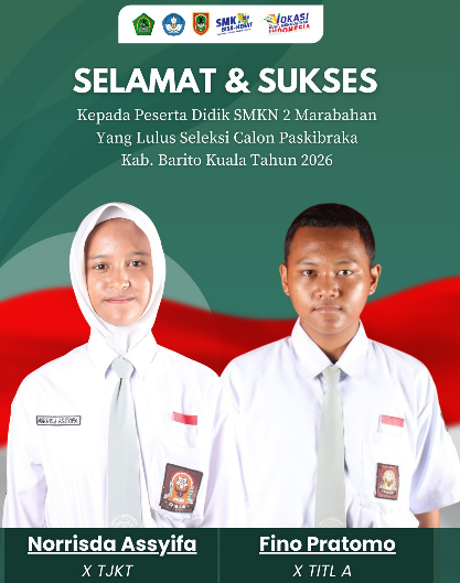 Selamat kepada siswa-siswi hebat yang lolos seleksi Calon Paskibraka Kabupaten